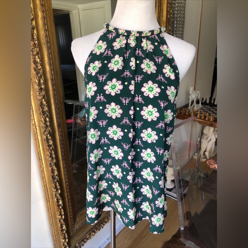 A.L.C. Green Floral Top sleeveless size 6